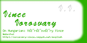 vince vorosvary business card